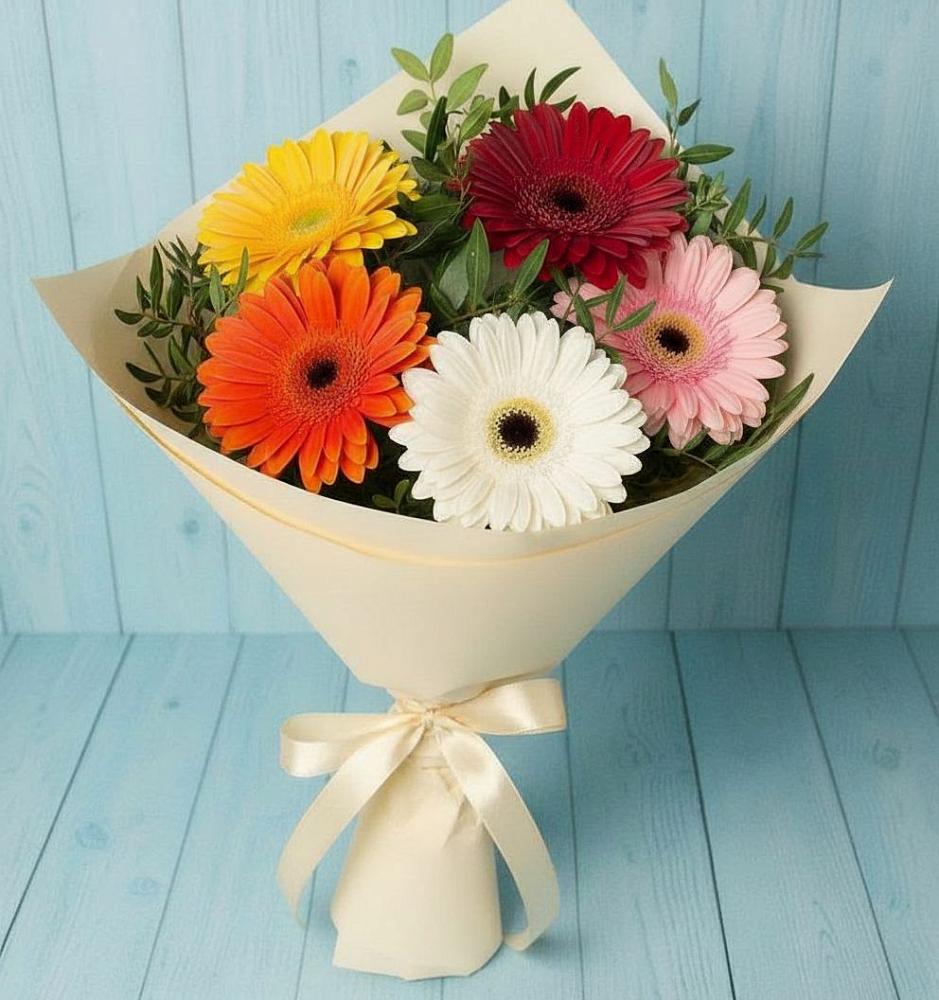 Букет цветов из: Герберы в Волочаевке-2