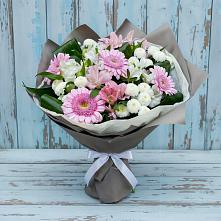 Букет цветов из:  Герберы, Альстромерии и Хризантемы в Волочаевке-2