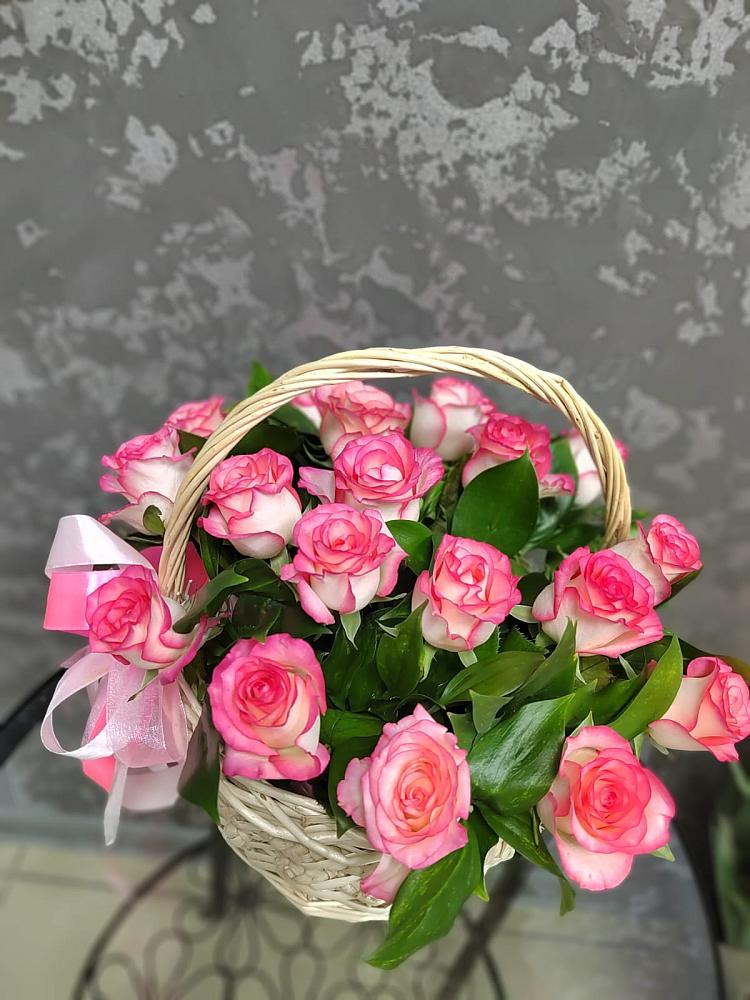 Цветочная композиция из Розы в корзине в Волочаевке-2