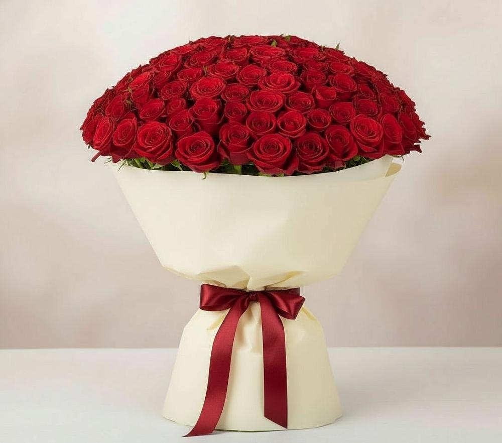 Букет 101 Красная роза Милано в Волочаевке-2