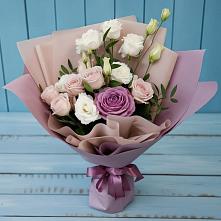 Букет цветов из:  Розы и Лизиантусы в Волочаевке-2
