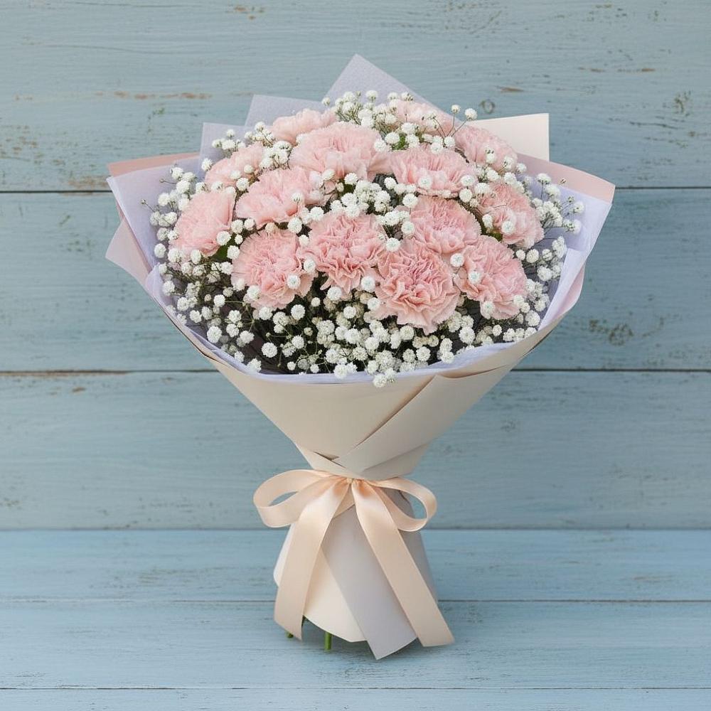 Букет цветов из: Гвоздики в Волочаевке-2