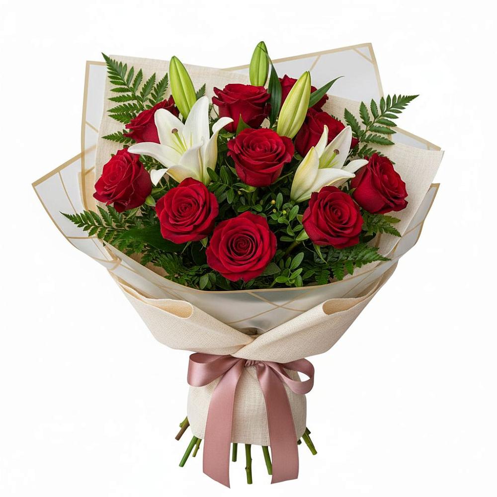 Букет цветов из: Лилии и Розы в Волочаевке-2