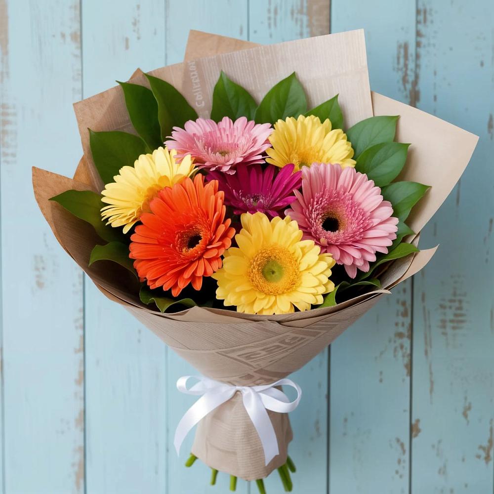 Букет цветов из: Герберы в Волочаевке-2