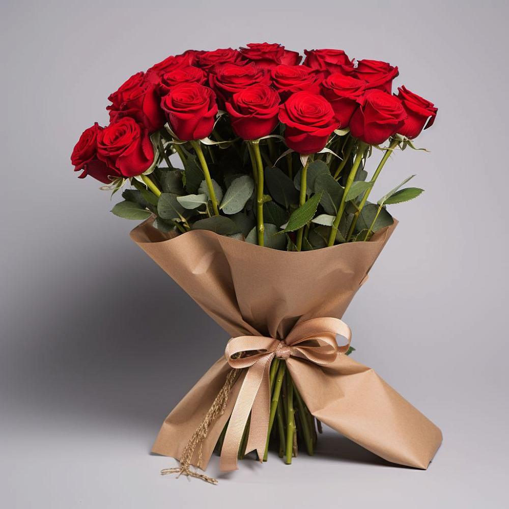 Букет 21 Красная роза Эдлесс Лав в Волочаевке-2