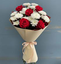 Букет цветов из:  Розы и Хризантемы в Волочаевке-2