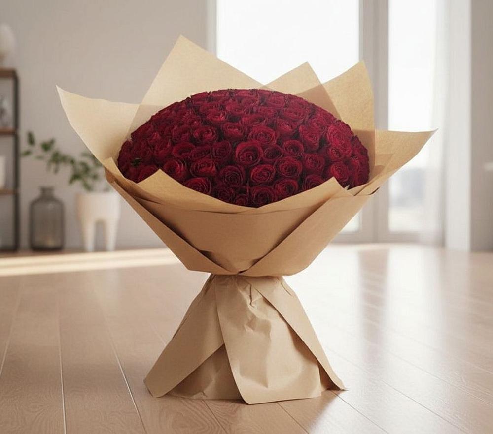 Букет 101 Красная роза в Волочаевке-2