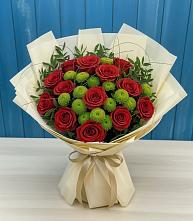 Букет цветов из:  Розы и Хризантемы в Волочаевке-2