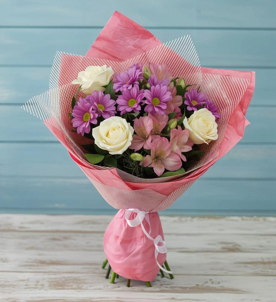 Букет цветов из: Герберы в Волочаевке-2