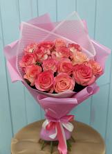 Букет 15 Розовых роз Равель в Волочаевке-2
